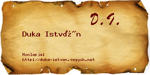 Duka István névjegykártya